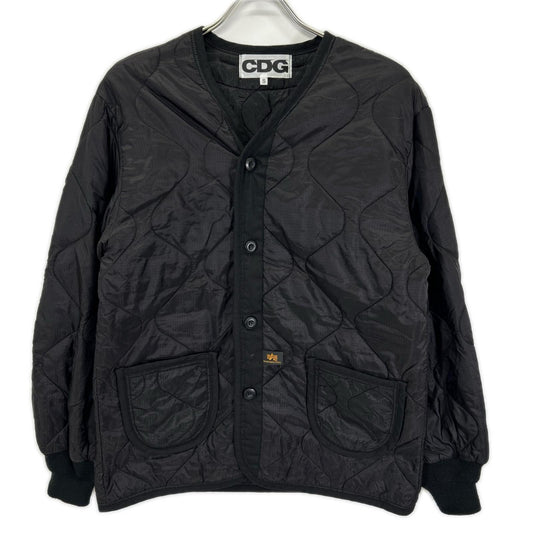 CDG x Alpha Industries Black Nylon Quilted Jacket Size S