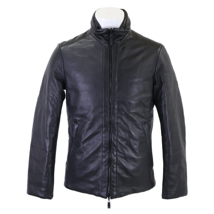 ALTACRUNA Lamb Leather Reversible Jacket Black Size 44