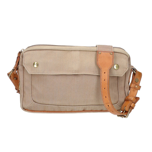 PORTER City Herringbone Leather Shoulder Bag Beige