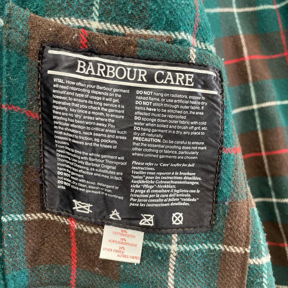 Barbour 80s 2-Warrant Northumbria Oiled Coat Size 38