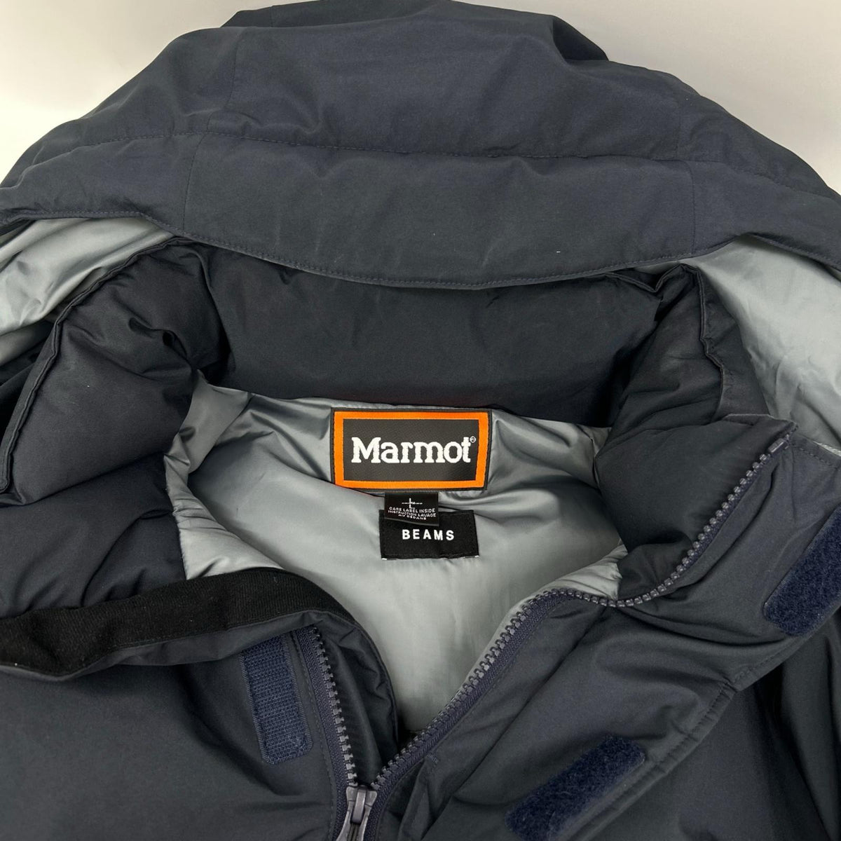 BEAMS TSFMD x Marmot x BEAMS Mammoth Down Parka Jacket Navy Size L