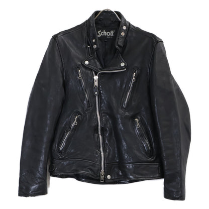 schott 3191064 Black Lamb Leather DB Rider Jacket Size M