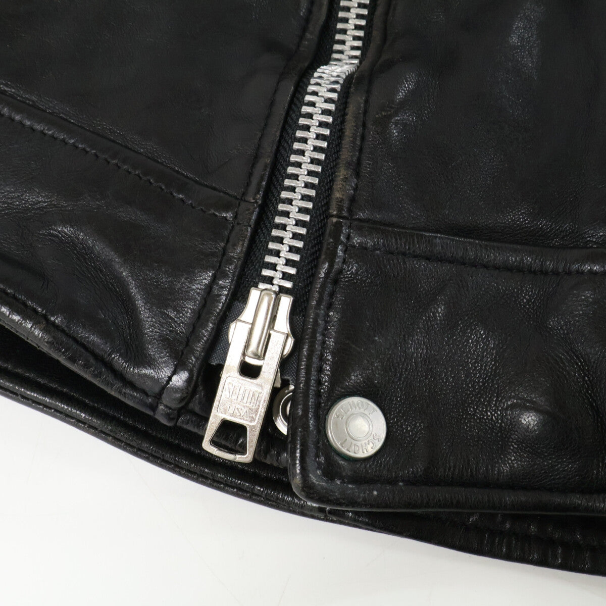 schott 3191064 Black Lamb Leather DB Rider Jacket Size M