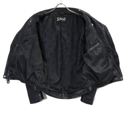 schott 3191064 Black Lamb Leather DB Rider Jacket Size M