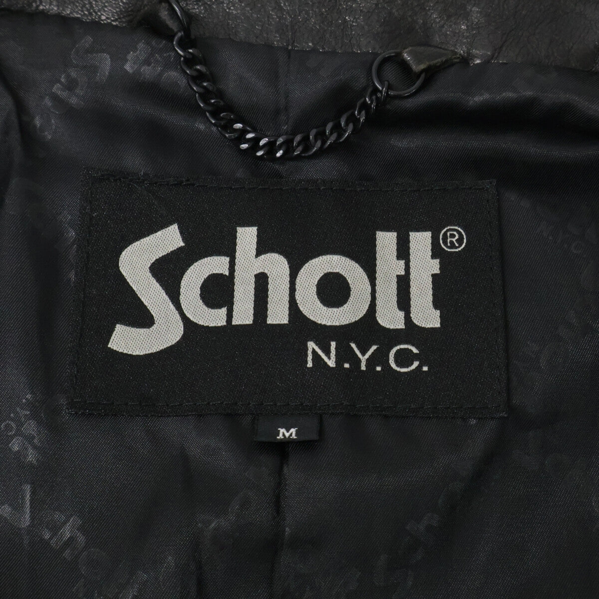 schott 3191064 Black Lamb Leather DB Rider Jacket Size M