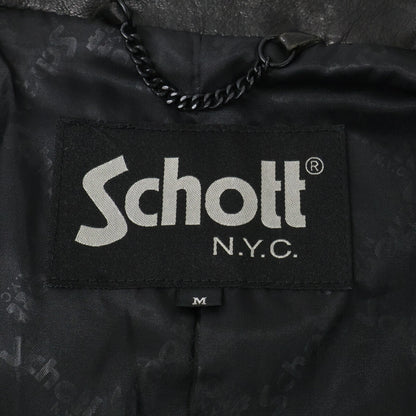 schott 3191064 Black Lamb Leather DB Rider Jacket Size M