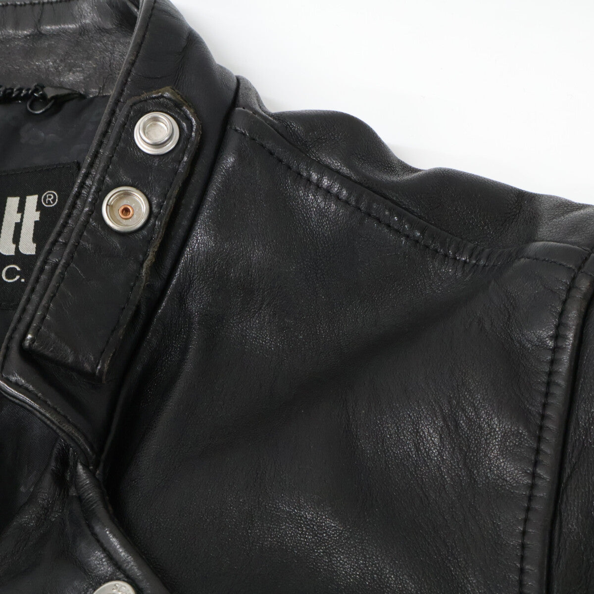 schott 3191064 Black Lamb Leather DB Rider Jacket Size M