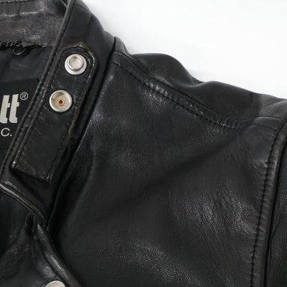 schott 3191064 Black Lamb Leather DB Rider Jacket Size M
