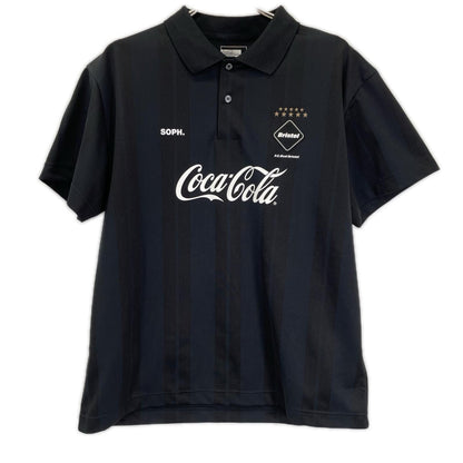 FCRB x Coca-Cola Weave Stripe Polyester Polo Black Size M