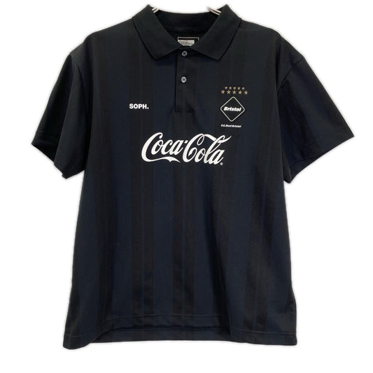 FCRB x Coca-Cola Weave Stripe Polyester Polo Black Size M