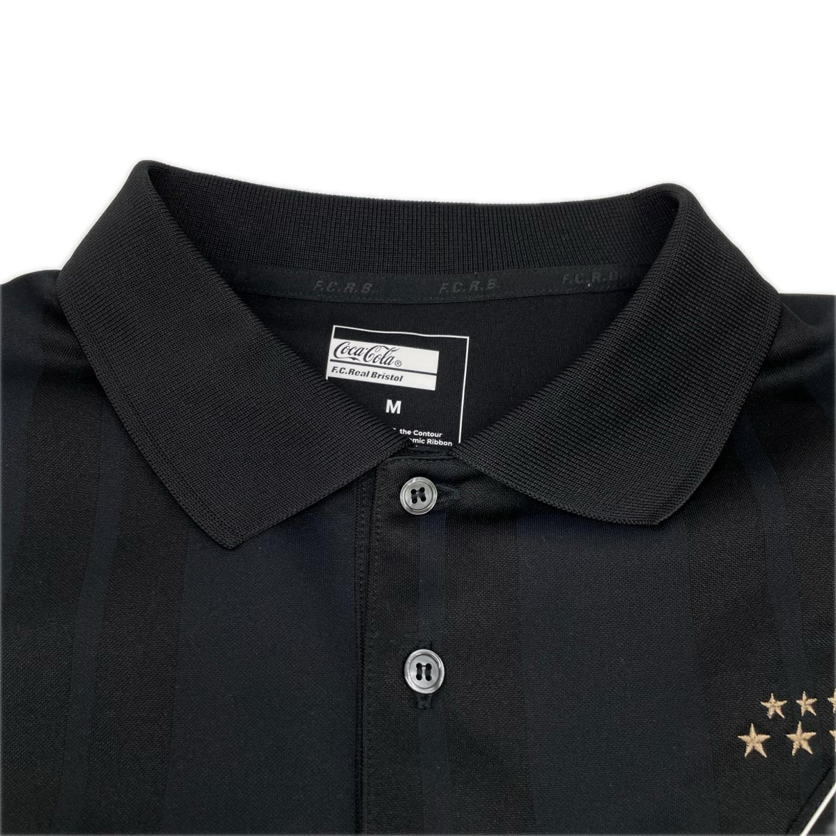FCRB x Coca-Cola Weave Stripe Polyester Polo Black Size M