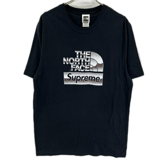 Supreme x THE NORTH FACE 18SS Metallic Logo Tee Black Size L