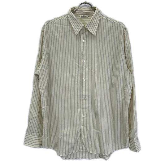 AURALEE 26SS Super Fine Wool Stripe Shirt Ivory Size 4