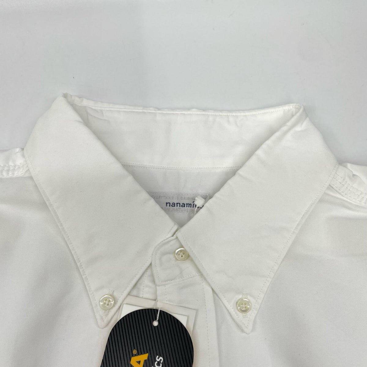 nanamica White Nylon Button Down Wind S/S Shirt Size L