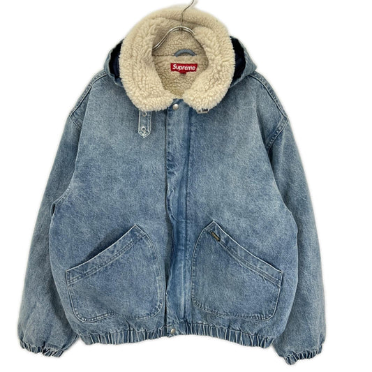 Supreme 24AW Faux Shearling Lined Bomber Jacket Blue Size L