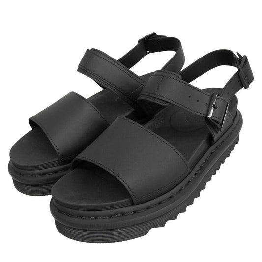 Dr.Martens VOSS Leather Backstrap Sandals Black Size UK 7