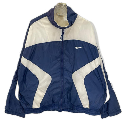 NIKE 90s White/Navy Nylon Jacket Size L