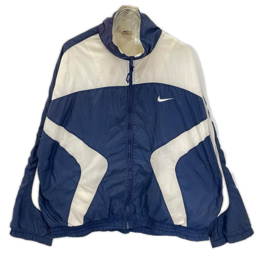 NIKE 90s White/Navy Nylon Jacket Size L