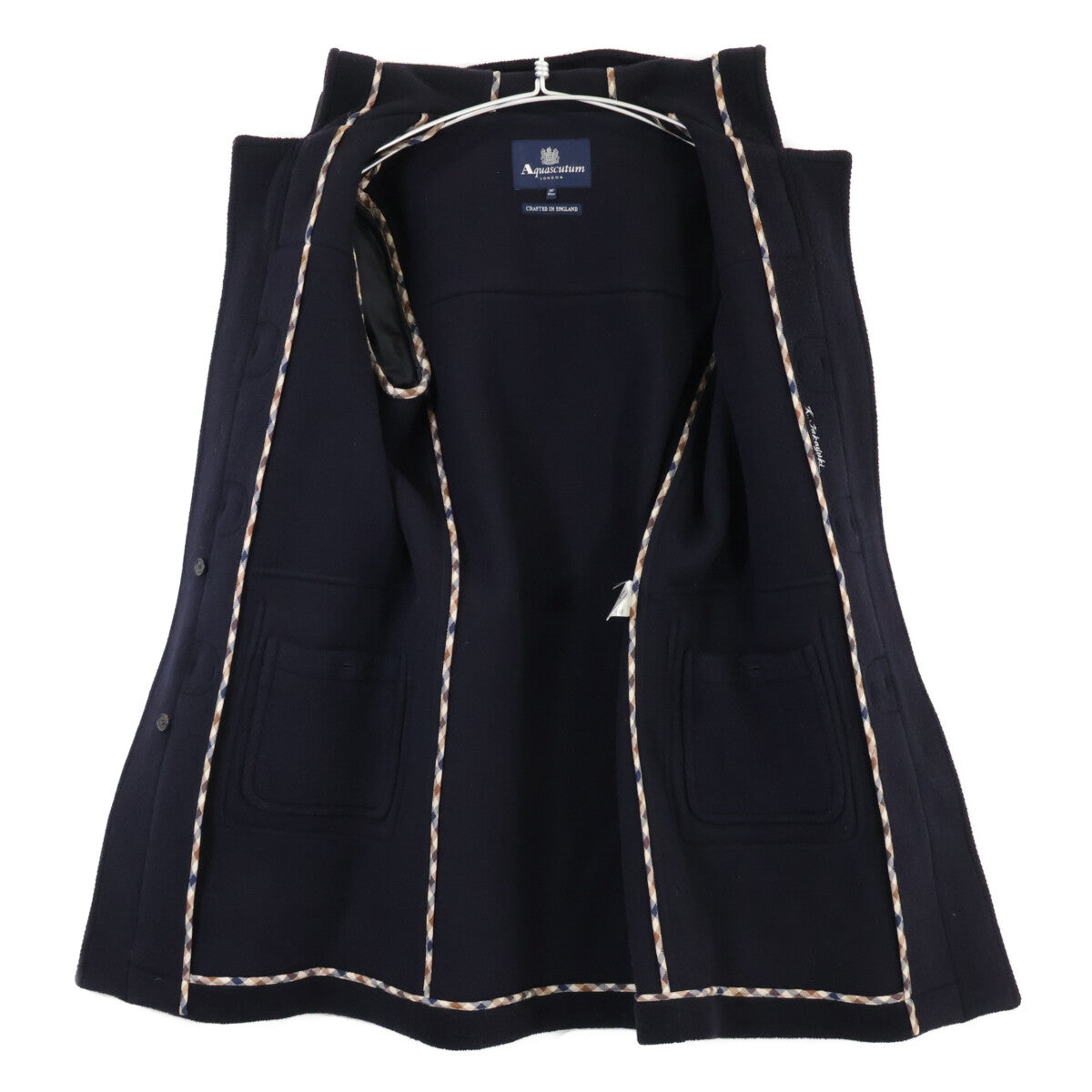 Aquascutum 2227452858 Navy Wool Duffle Coat Size 36