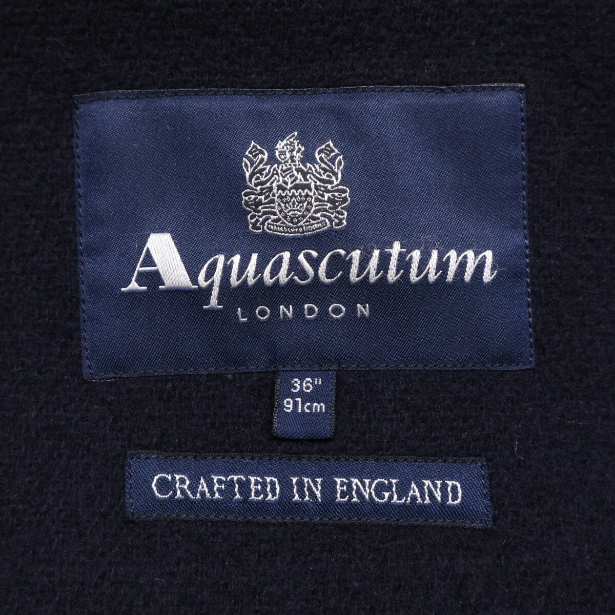 Aquascutum 2227452858 Navy Wool Duffle Coat Size 36