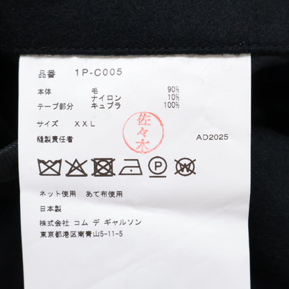 BLACKCOMMEdesGARCONS 25AW Wool Flannel Coat Black Size XXL