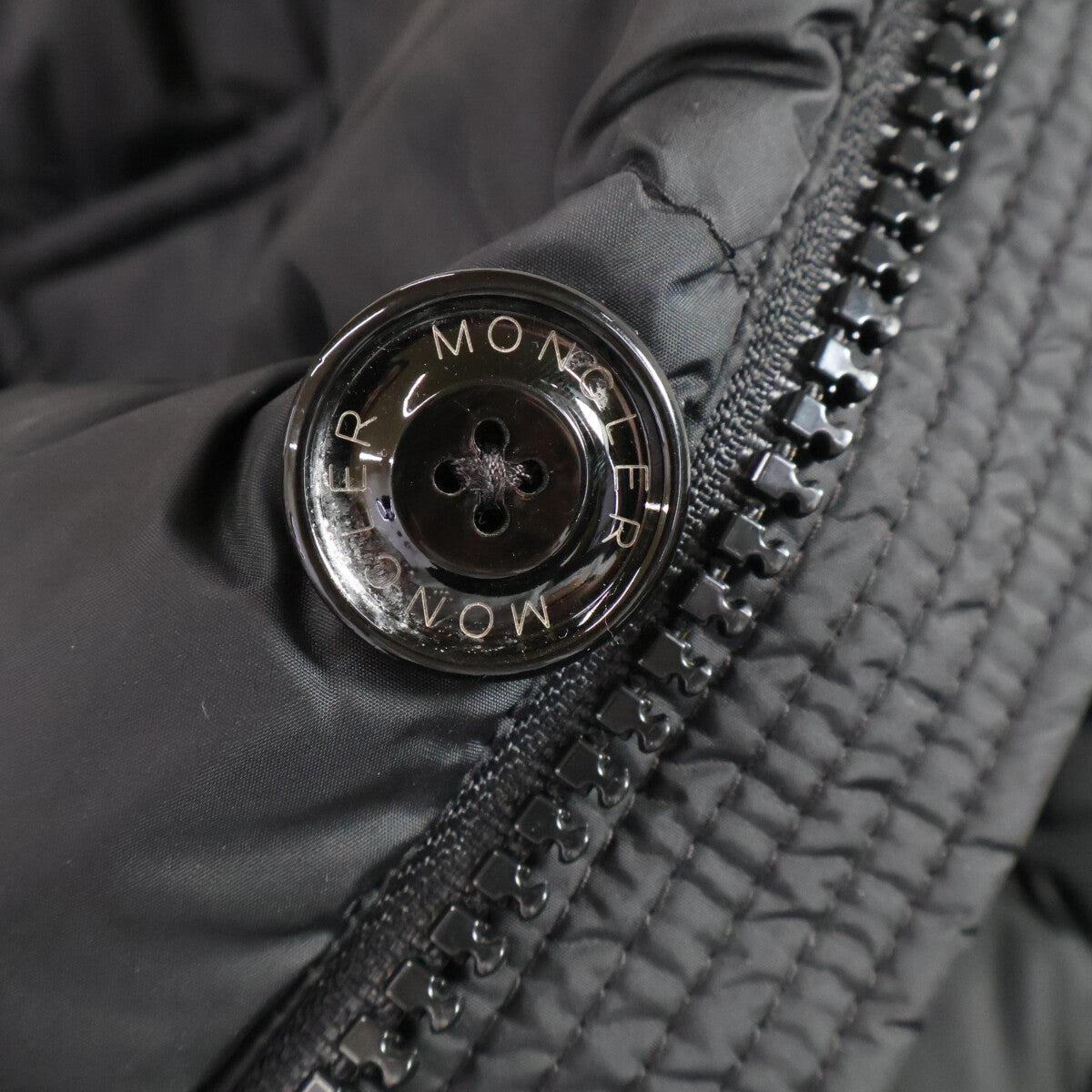 MONCLER CLUNY Fur Hooded Down Jacket Black Polyamide Size 2