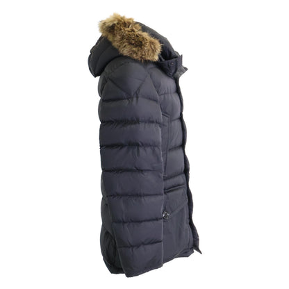 MONCLER CLUNY Fur Hooded Down Jacket Black Polyamide Size 2