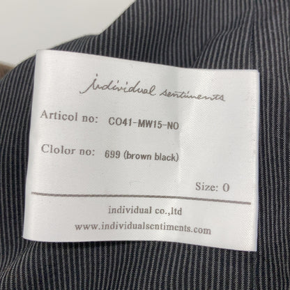 AW individual sentiments 20AW Brown Tweed Long Coat Size 0