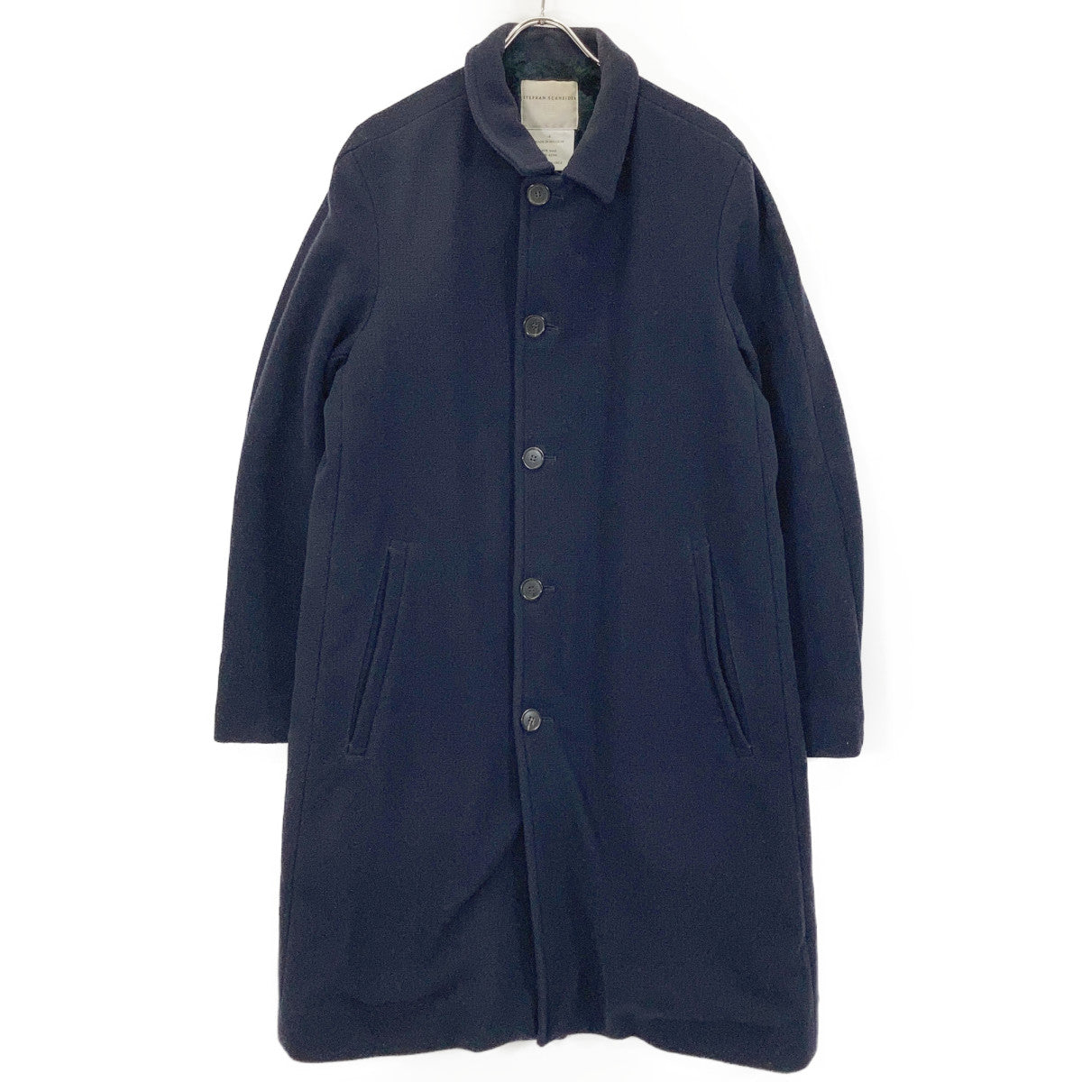 STEPHAN SCHNEIDER Navy Wool Faux Fur Lined Long Coat Size 4