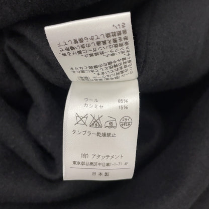 ATTACHMENT Black Cashmere Wool Melton Long Coat Size 3