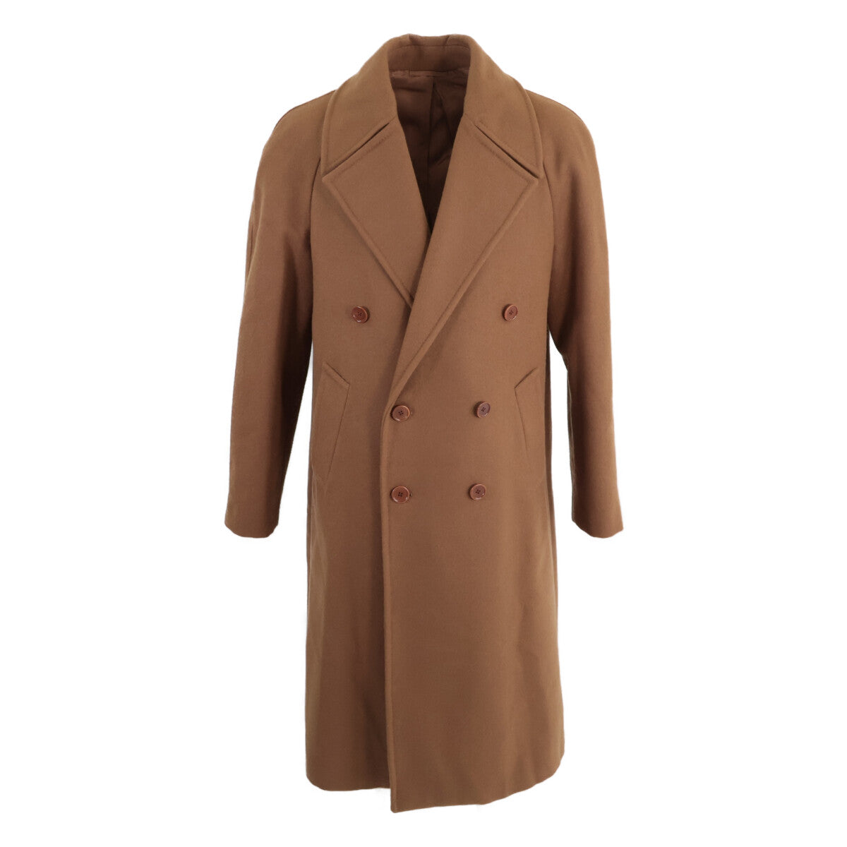 Luca Grassia Holms Vintage Wool Double Coat Brown Size 48