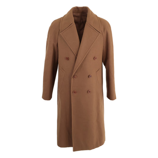 Luca Grassia Holms Vintage Wool Double Coat Brown Size 48
