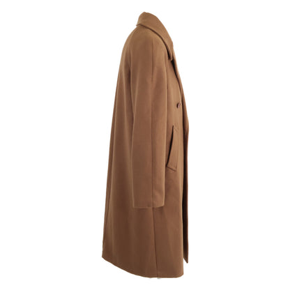Luca Grassia Holms Vintage Wool Double Coat Brown Size 48