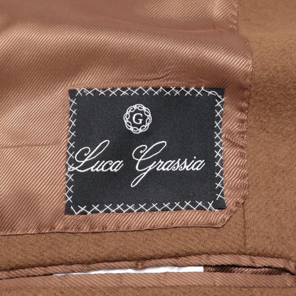 Luca Grassia Holms Vintage Wool Double Coat Brown Size 48
