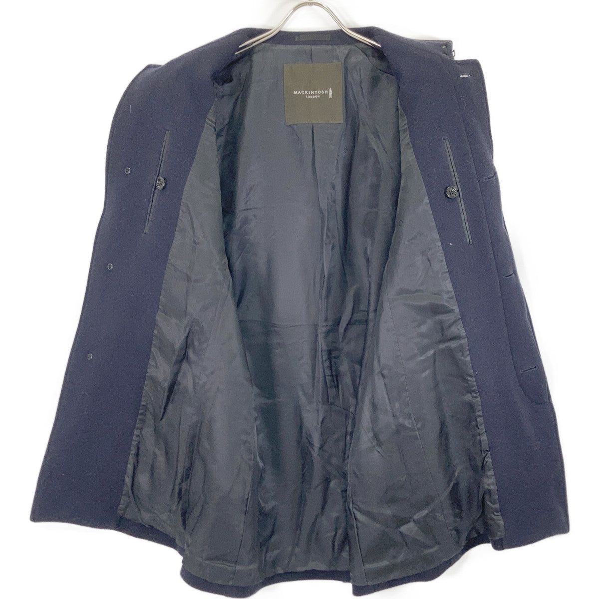 MACKINTOSH Navy Wool Bal Collar Coat Size 36