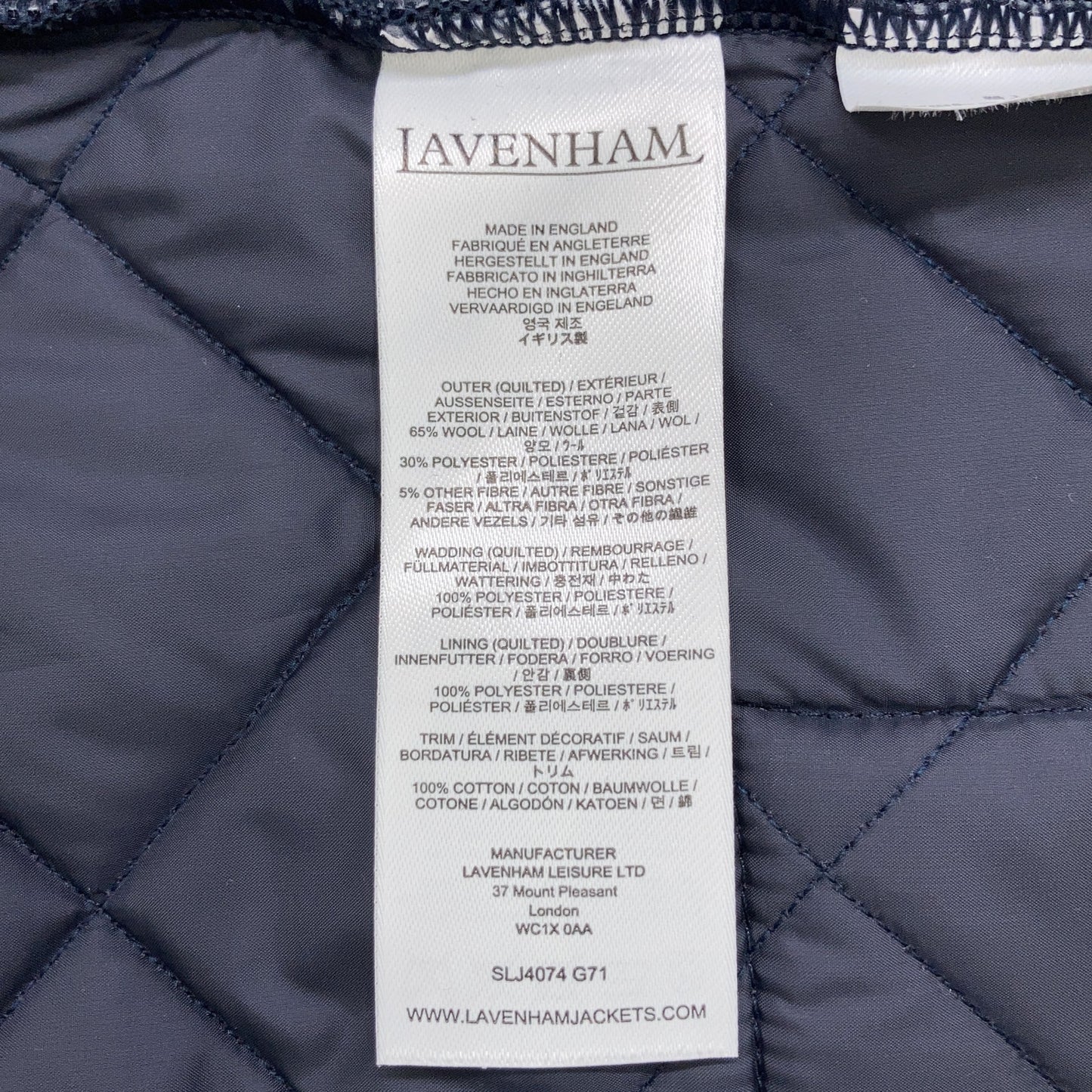 LAVENHAM Navy Wool Mickfield Coat Size S