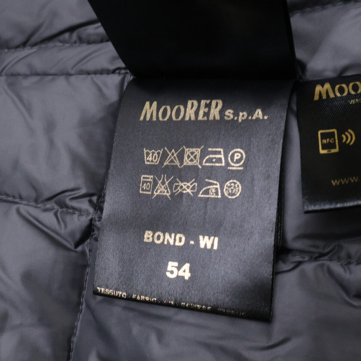 MOORER BOND-WI Stand Collar Poly Down Coat Black Size 54