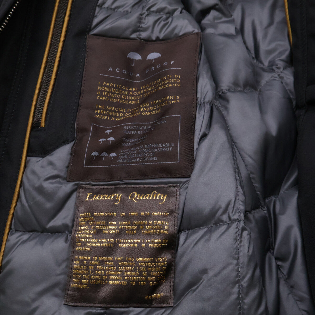 MOORER BOND-WI Stand Collar Poly Down Coat Black Size 54