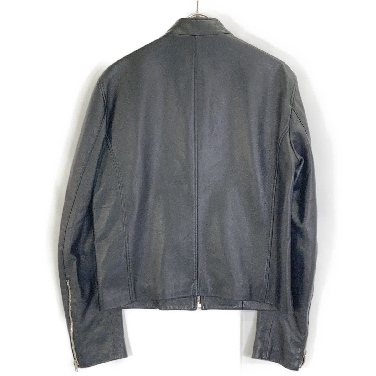 BARNEYSNEWYORK Black Lambskin Single Rider Jacket Size 48