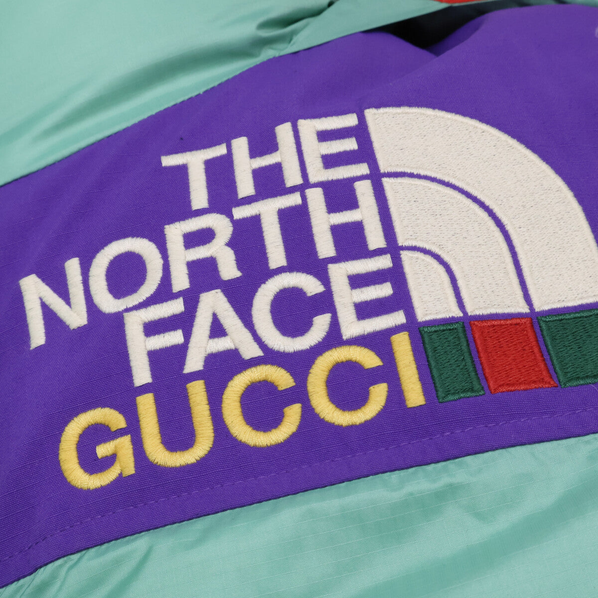 GUCCI x TNF Hooded Down Jacket Green Nylon Size XS