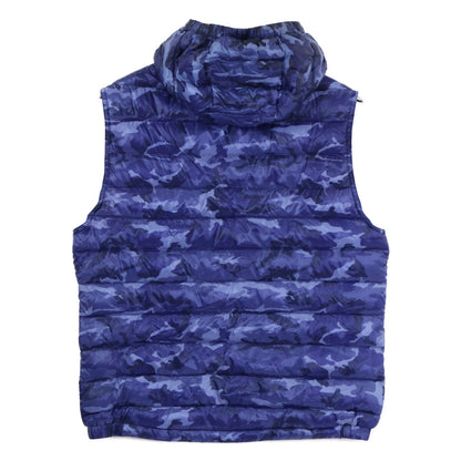 MONCLER PATRICK GILET Camo Hooded Down Vest Blue Size 1