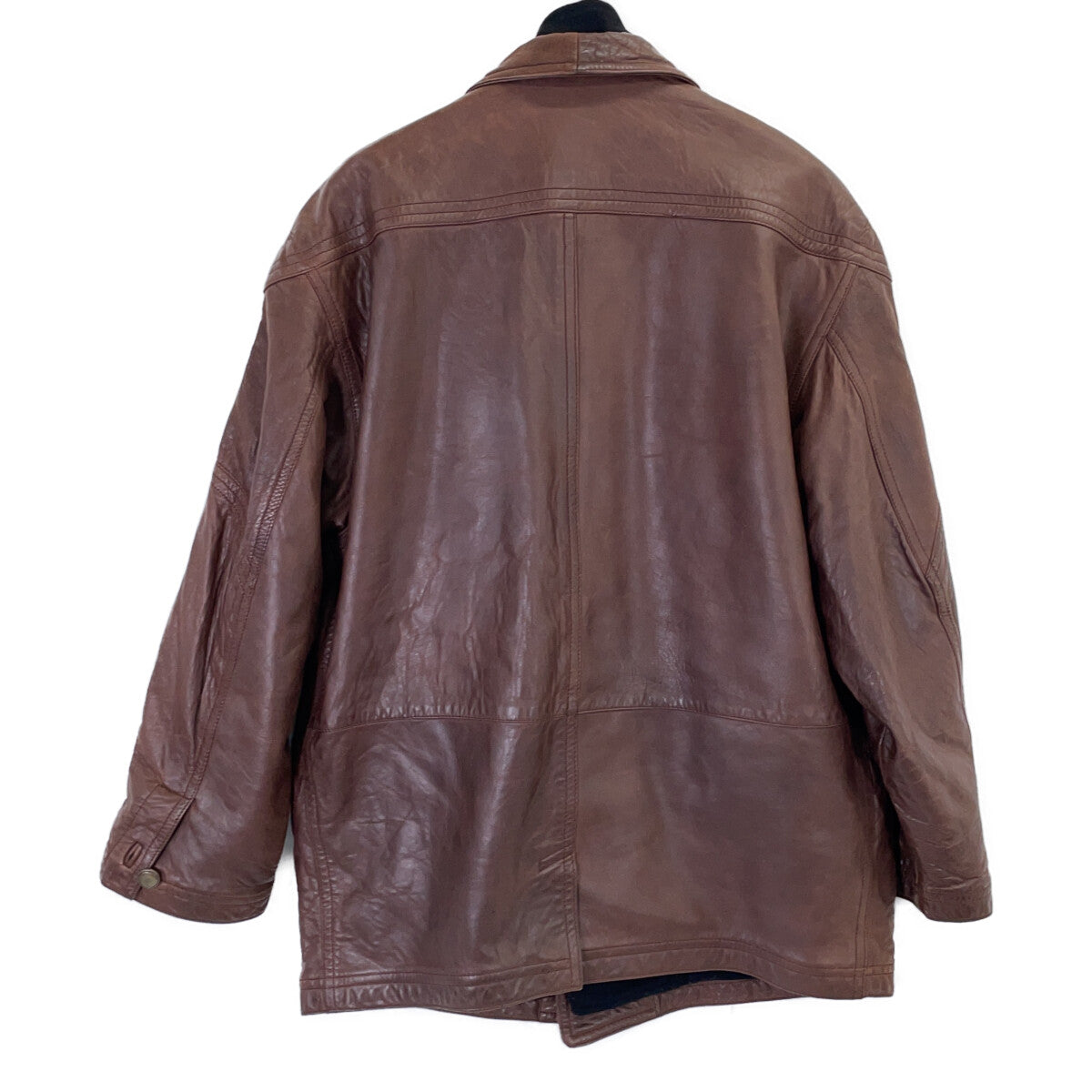 GIMO'S Brown Leather Lined Car Coat Size XL