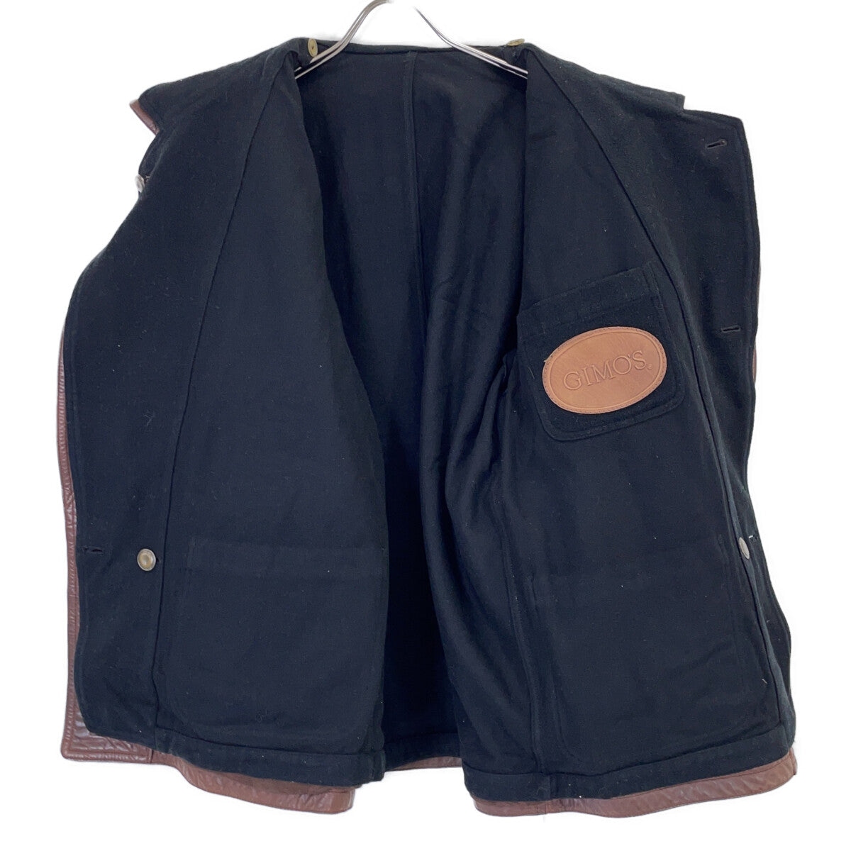GIMO'S Brown Leather Lined Car Coat Size XL