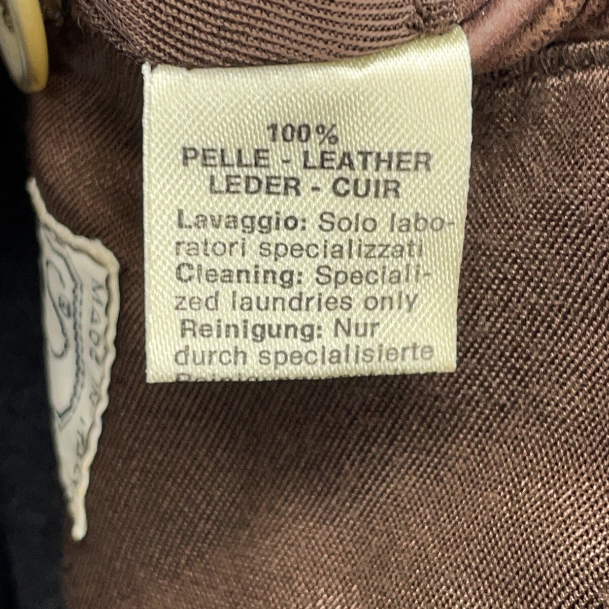 GIMO'S Brown Leather Lined Car Coat Size XL