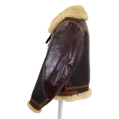 THE FEW B-3 Mouton Flight Jacket Brown Size 42