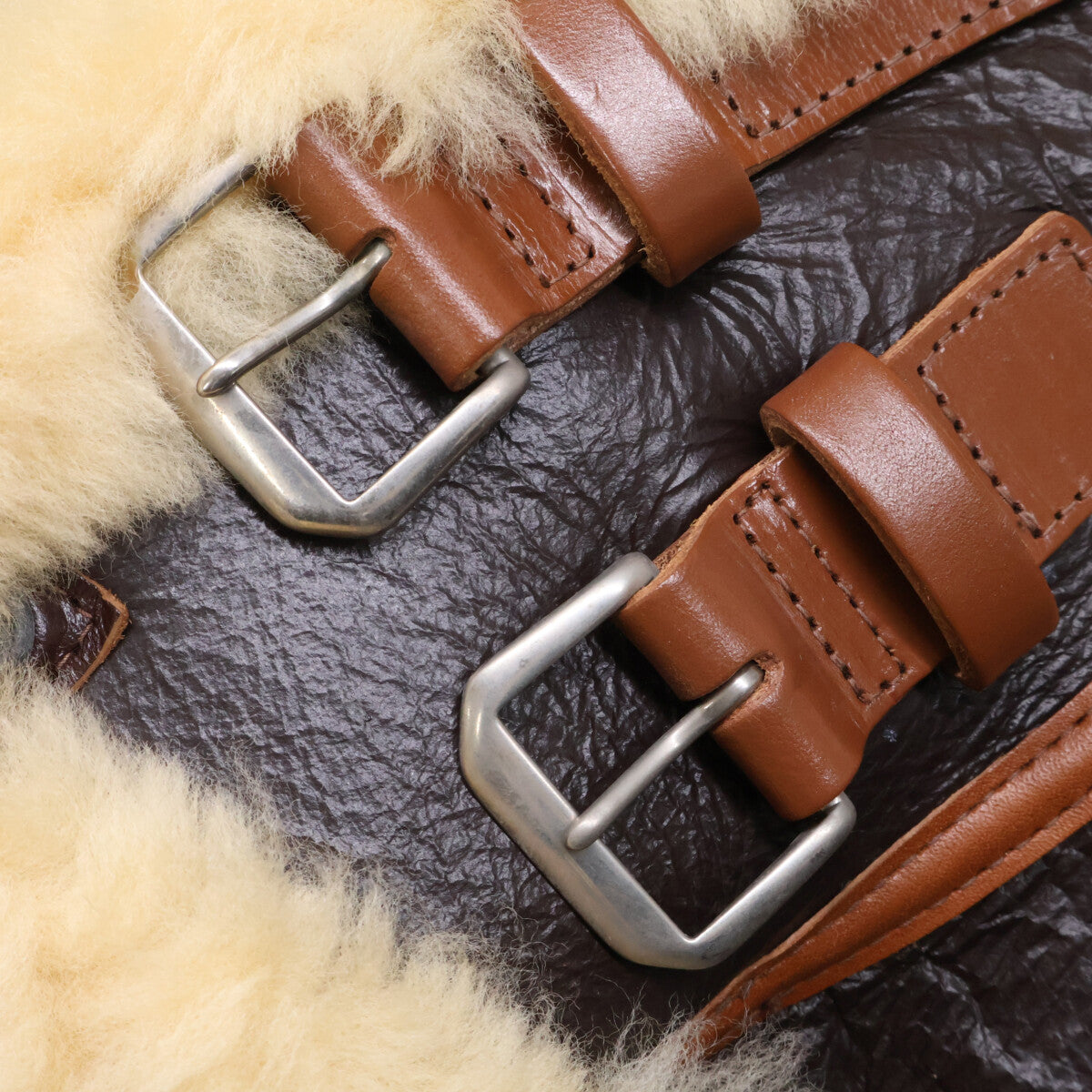 THE FEW B-3 Mouton Flight Jacket Brown Size 42