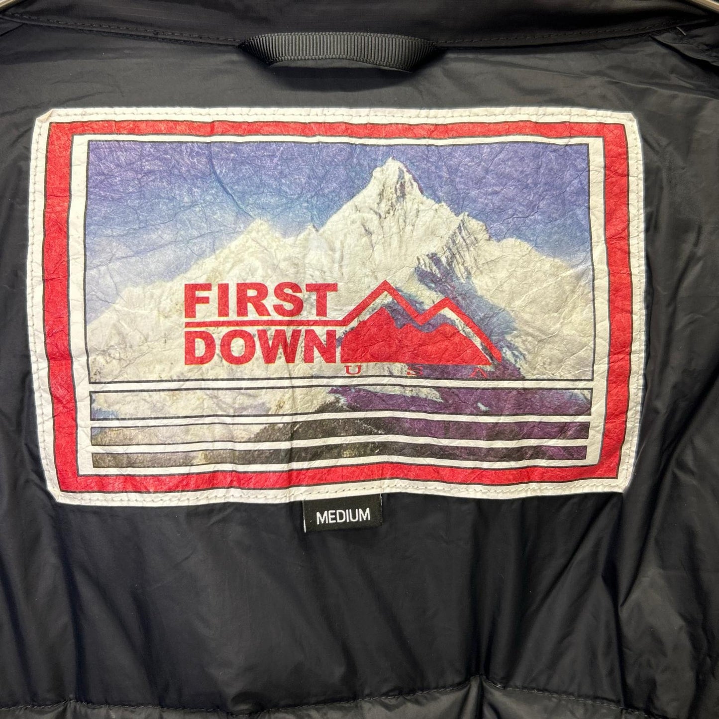 FIRST DOWN Black Polyester Down Jacket Size M