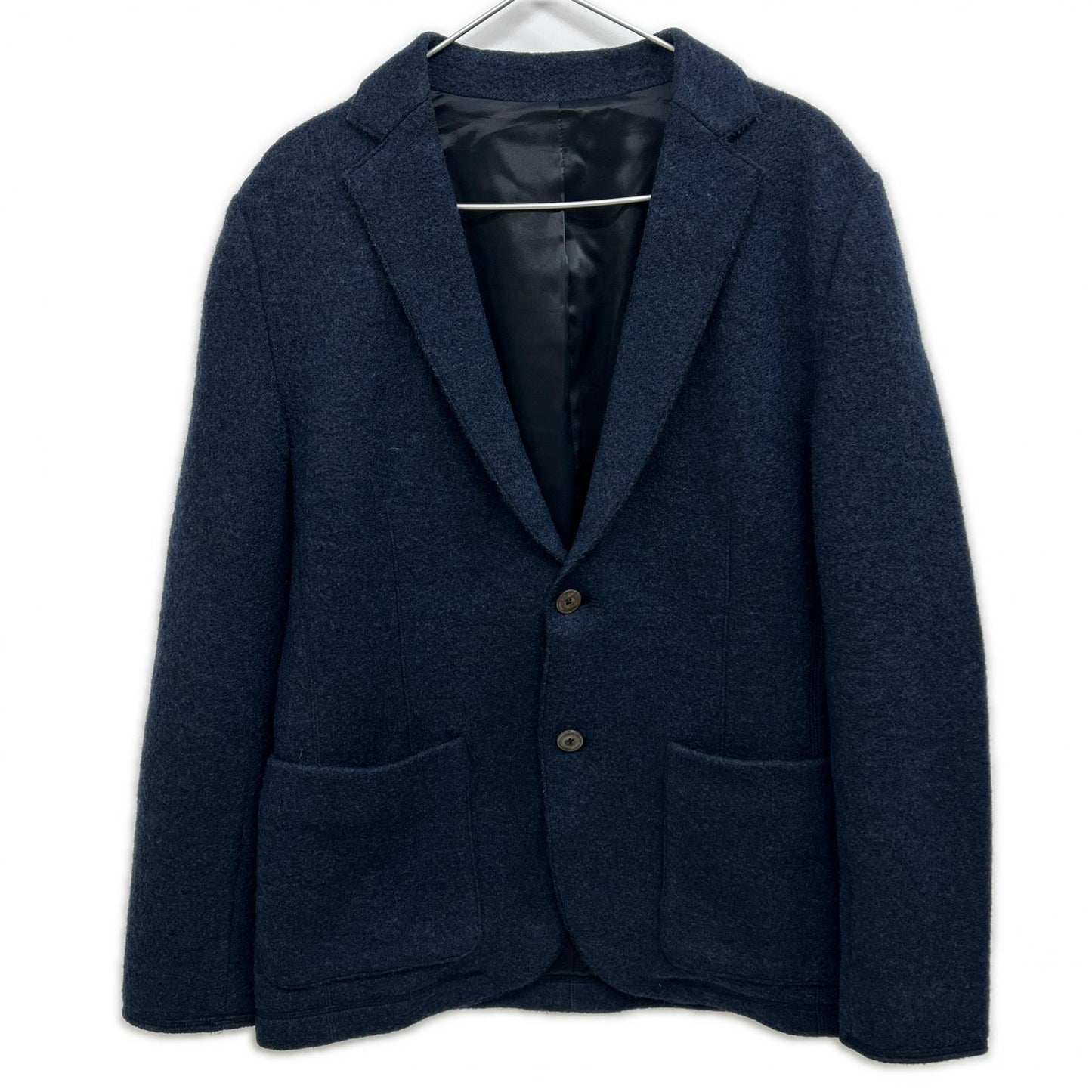 EPOCA UOMO Light Wool Knit Jacket Navy Size 46