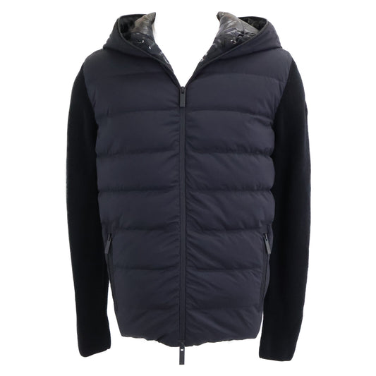 MONCLER CARDIGAN TRICOT Knit Panel Down Jacket Black Size M