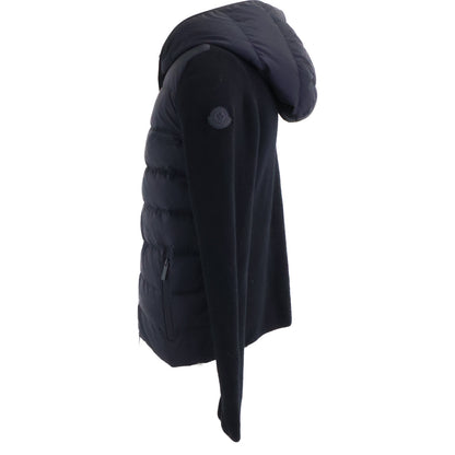 MONCLER CARDIGAN TRICOT Knit Panel Down Jacket Black Size M